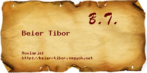Beier Tibor névjegykártya